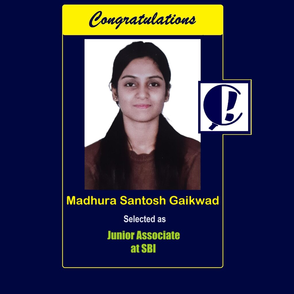 Bank, Insurance & SSC-CGL SBI Junior associate clerk selected latest best results solapur bank ibps coaching